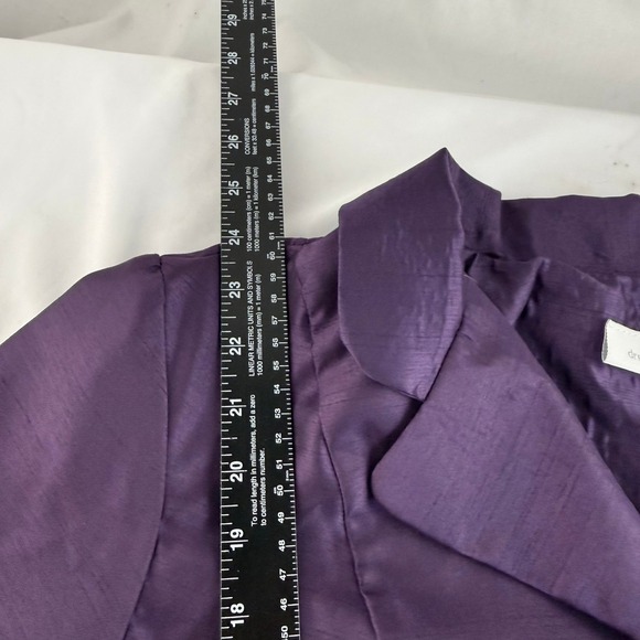 Dressbarn Y2K Purple Blazer Jacket Artsy Tie Sleeve Dopamine Dressing Plus 16 - Picture 4 of 8